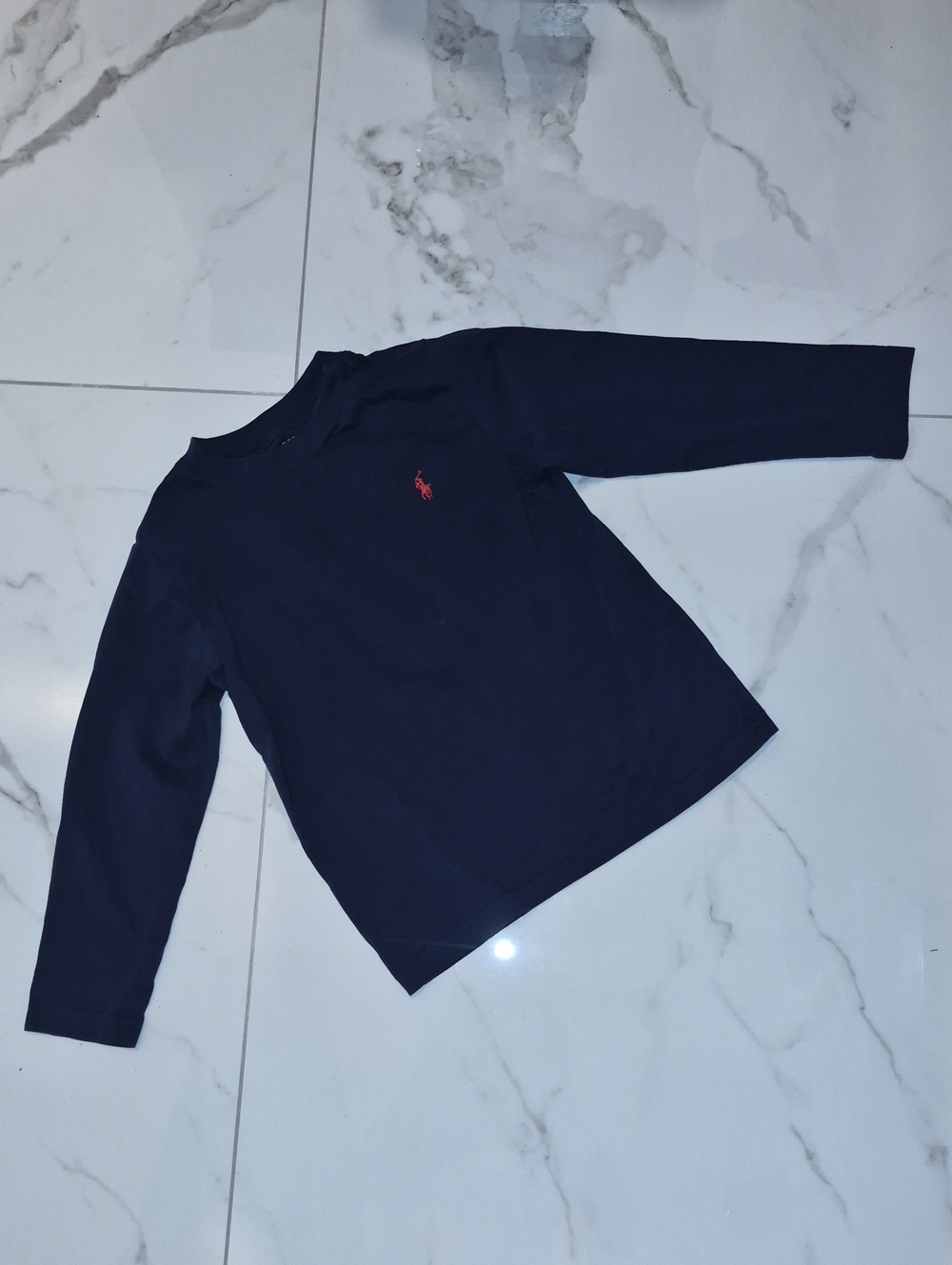 Polo by Ralph Lauren Navy Long-Sleeve Tee with Red Pony